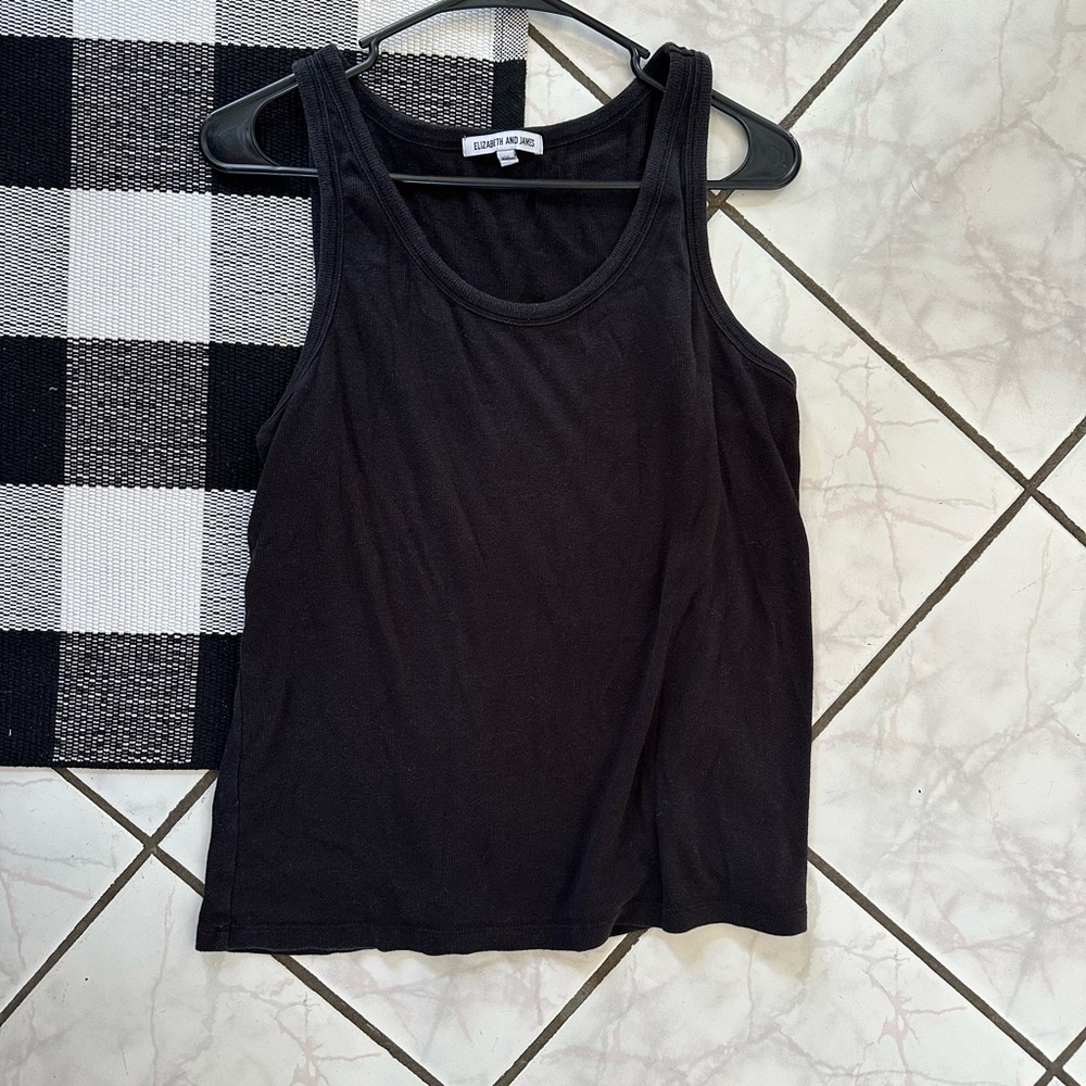 Elizabeth and James Classic Black Tank Top